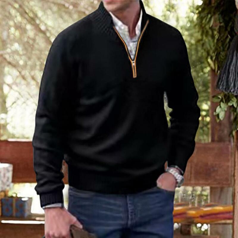 Suéter de punto versátil para hombre, Jersey grueso, informal, estilo Simple, a prueba de frío, Chic, Otoño e Invierno