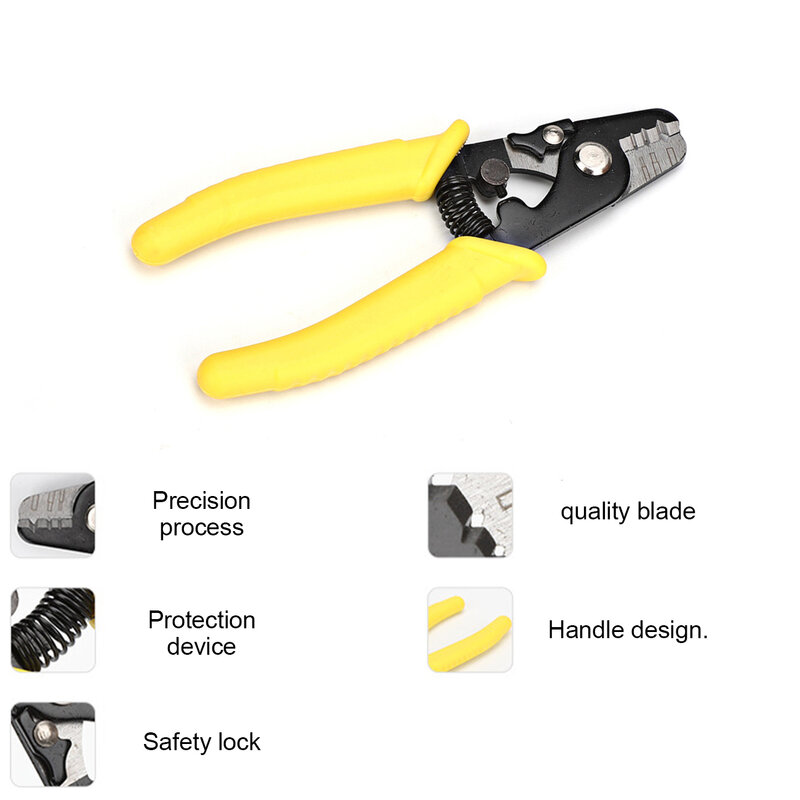 6“Multifunction Pliers Long Nose Pliers Wire Stripper Cable Cutter Terminal Crimping 3 Hole Fiber Optic Stripping Tool Hand Tool