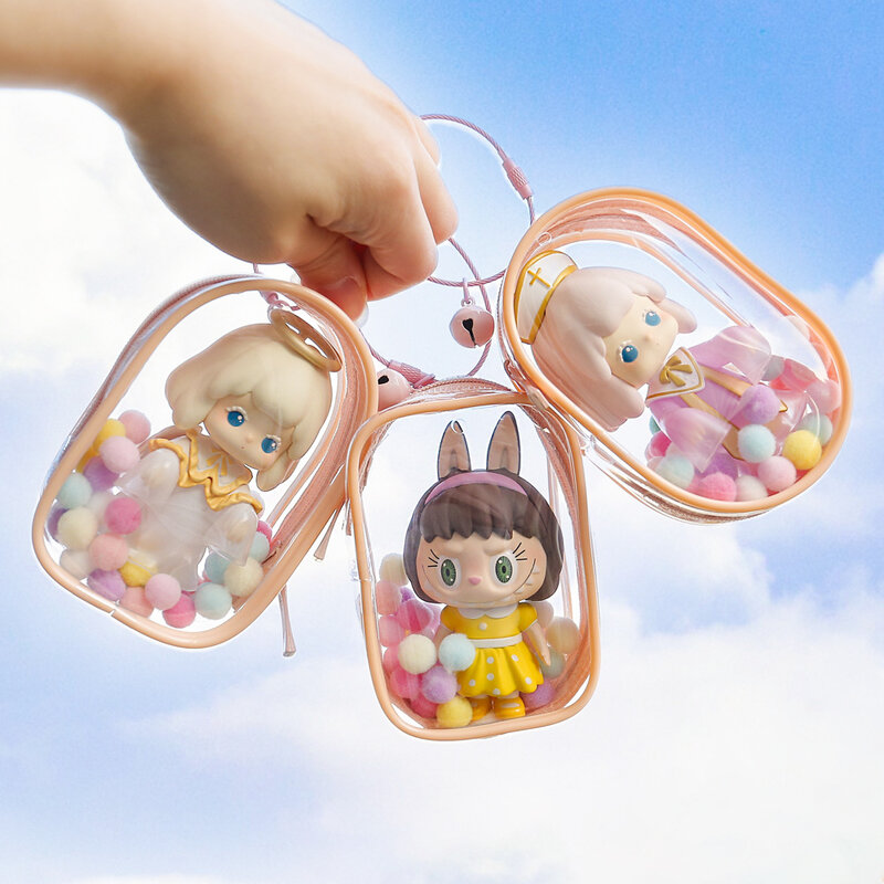 Bolsa de exhibición de muñecas Kawaii japonesa, bolsa colgante de exhibición de muñecas, bolsa organizadora de caja ciega, Mini Itabag transparente de Anime de segundo elemento, 10cm