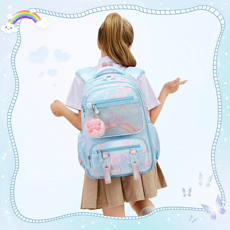 Schmetterling Mädchen Rucksack für Schulkinder Kinder Rucksack für Mädchen Schul rucksack wasserdichte Bücher tasche für die Grundschule