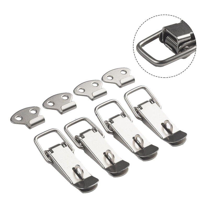 Metal Lock Latches Boxes Cabinets Closets Door Hardware High Quality Silver Stable 7.2*2.7cm Cold Rolled Steel