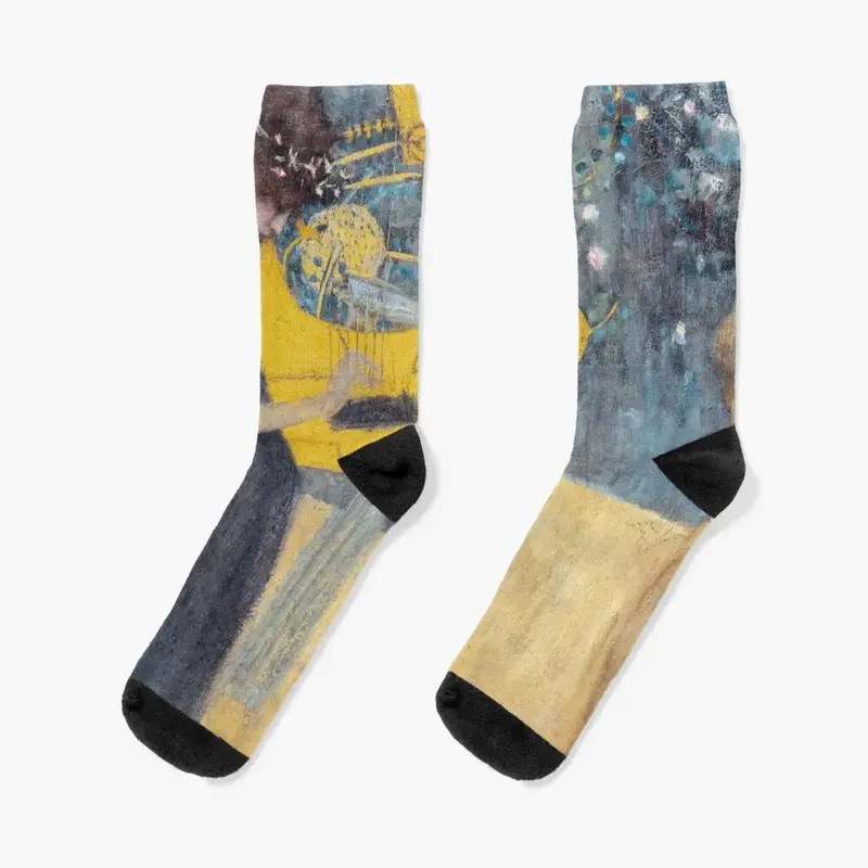 Gustav Klimt kaus kaki musik anti selip sepak bola mode Jepang untuk pria dan wanita