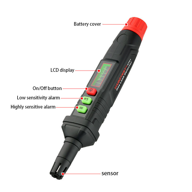 KOOJN HT61 Portable Natural Gas Leak Detector Combustible Gas Detector Methane Liquefied Gas Leakage Alarm