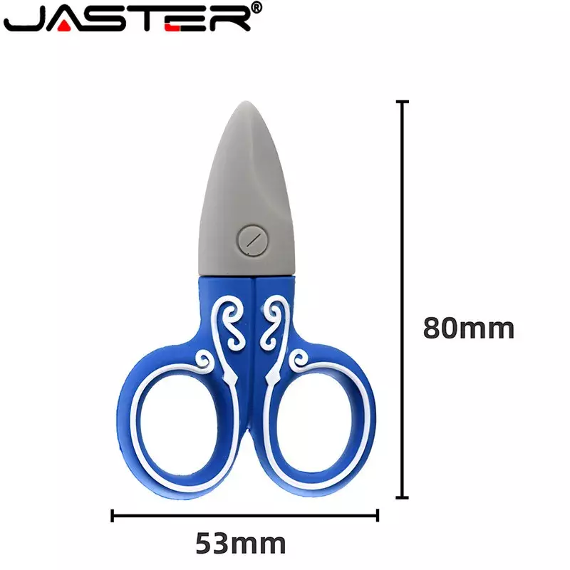 JASTER Mini USB2.0 Cartoon Scissors Flash Drive 64GB Pen Drive Flash Drive 4GB 8GB 16GB 32GB 128GB U Disk Memorial Gift