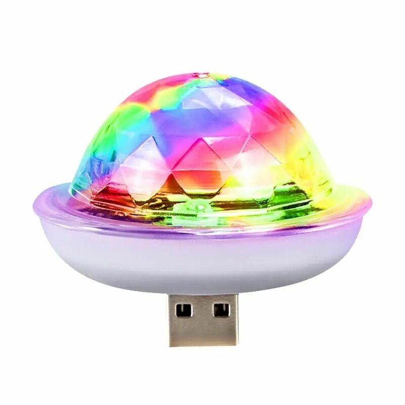 Carro Colorido USB Luz Ambiente, Lâmpada Atmosfera, Controle de Voz, DJ, RGB LED, Bola Mágica, Som De Música, Interface 5V
