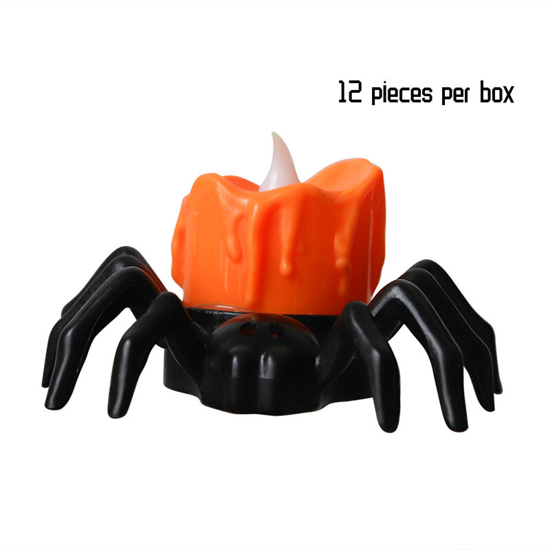 Portátil imitação luzes LED, Halloween Spider forma lanterna, interior e exterior ornamentos