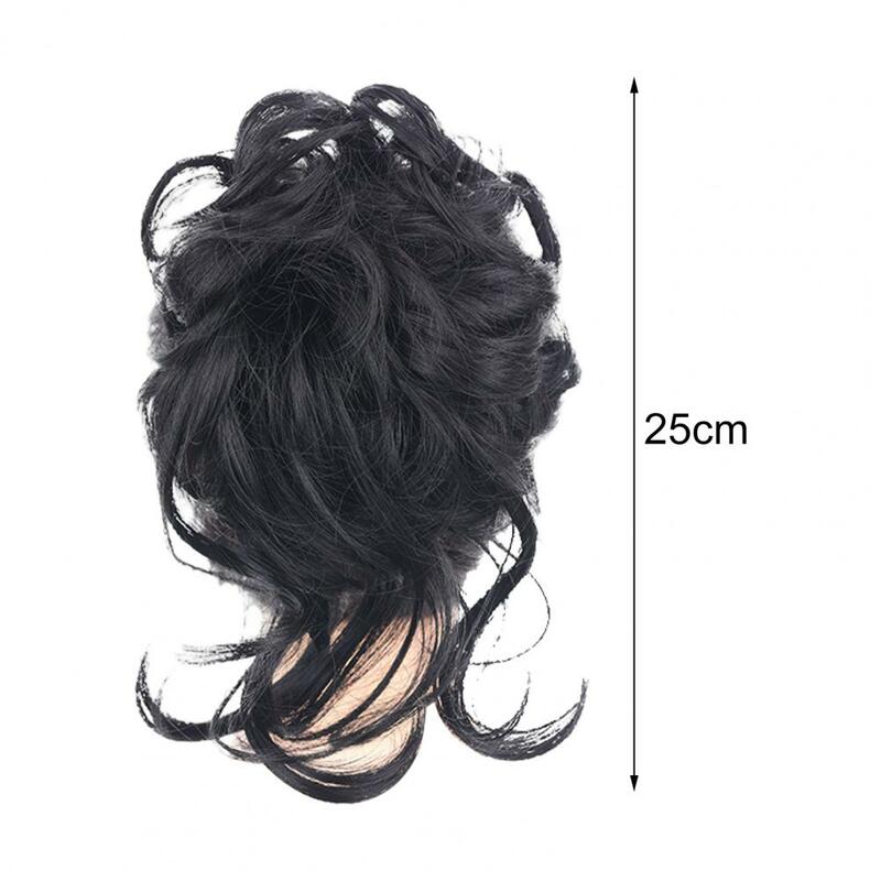 Bun de cabelo sintético para mulheres, bagunçado, encaracolado, bagunçado, faixa de cabelo, elástico, crocante, pedaços de cabelo falso, grampos de cabelo preto, marrom