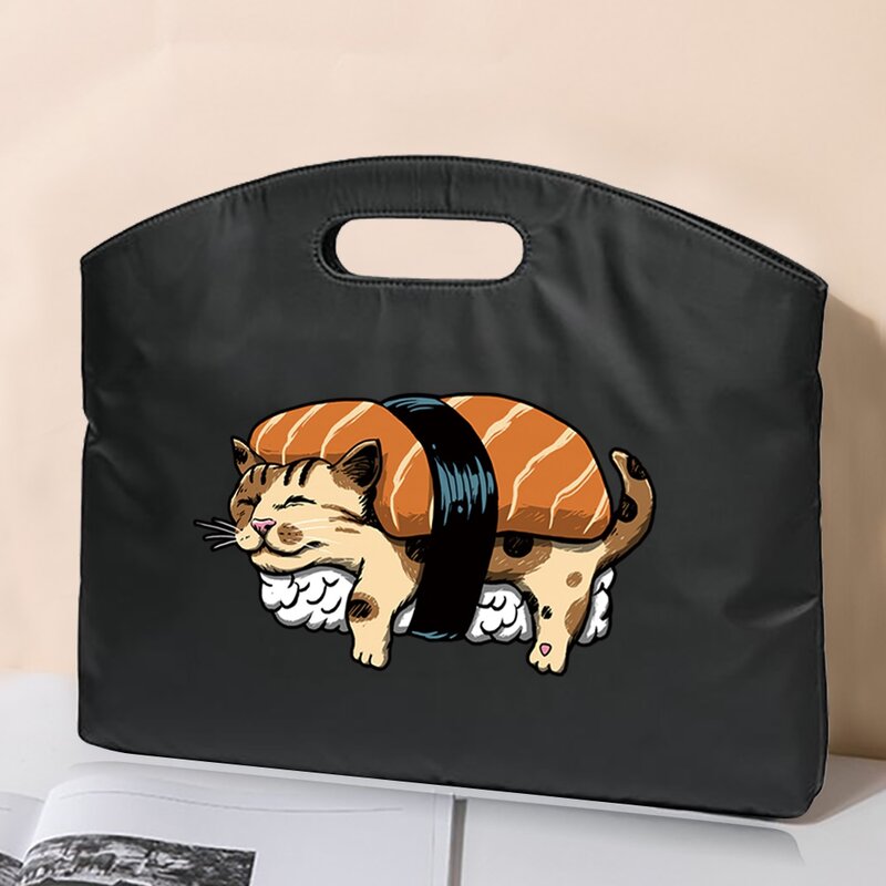 Pasta fim de semana viagem saco de armazenamento de documentos japão gato impresso portátil proteção bolsa material organizar bolsa acessórios