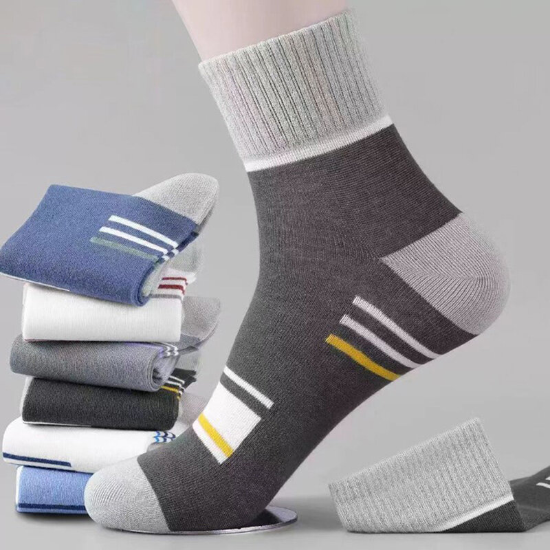 Quatro estações de negócios masculinos casual algodão anti-odor grosso modelos de meias longas cores sólidas meias esportivas masculinas respirável meias