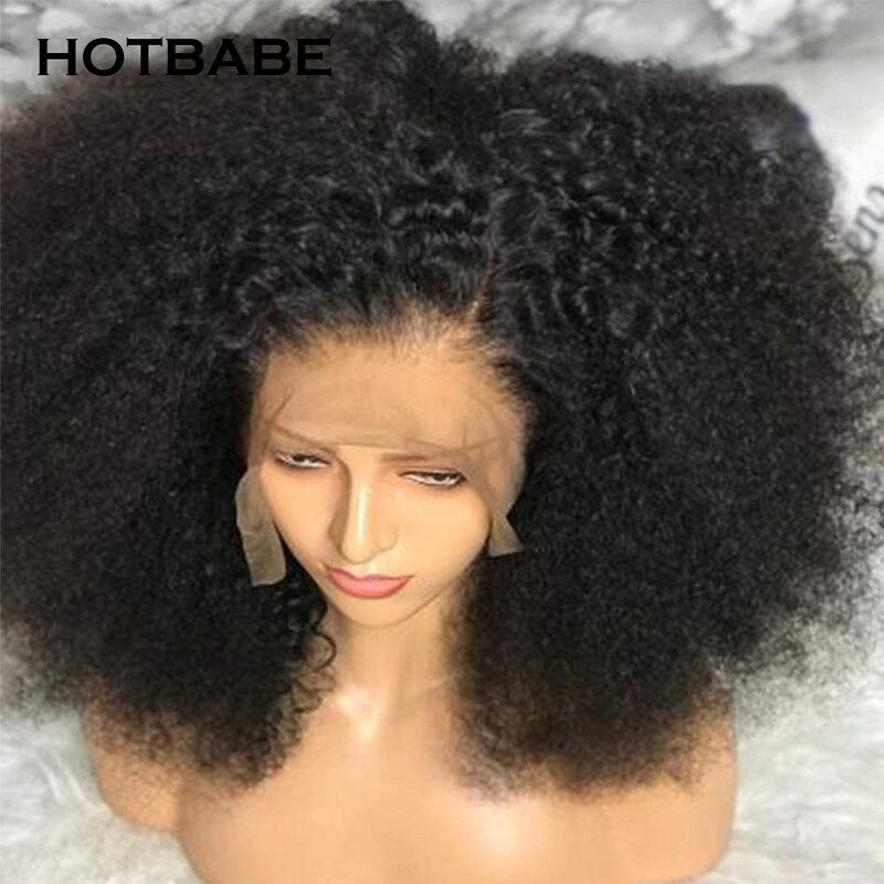 Rambut Palsu Keriting Keriting Afro dengan Ketebalan 250 Wig Depan Renda Transparan HD 13X4/13X6 Wig Rambut Manusia Keriting Wig Penutup Renda Brasil 5X5