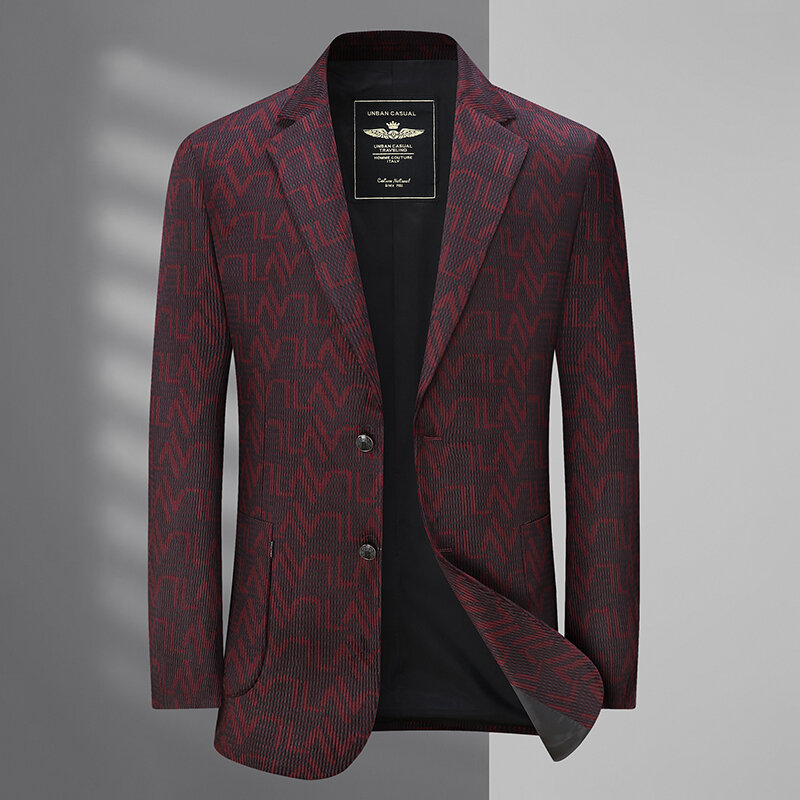 Terno único solto casual masculino, jaqueta de alta qualidade, tendência bonita, mais gorda, novo, primavera e outono, T170