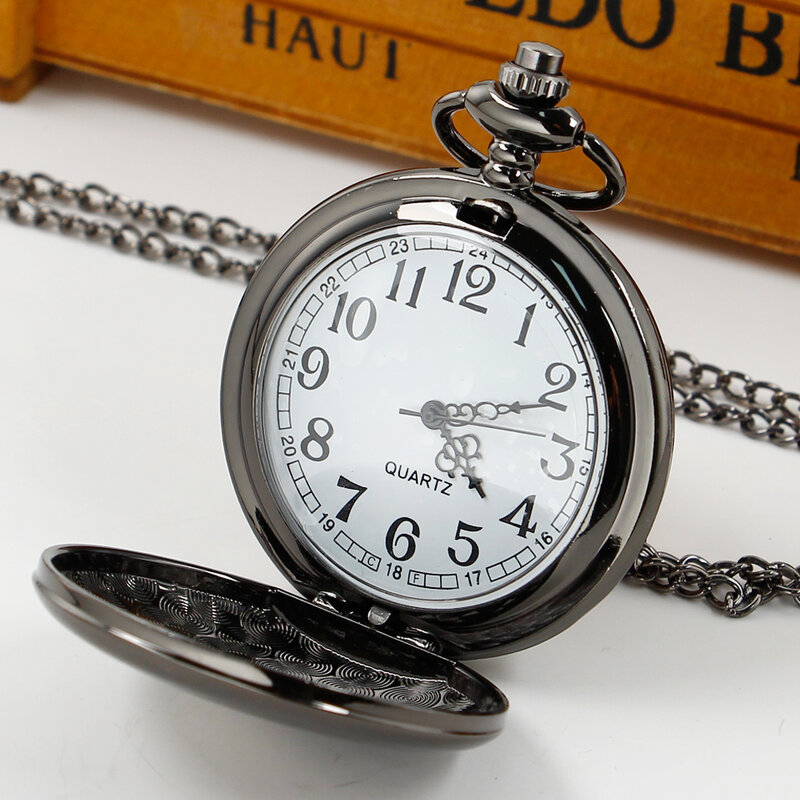 Men's Quartz Pocket Watch Cool and Dominant Pattern Personalized Design Punk Chain Clock Necklace Gifts Birthday