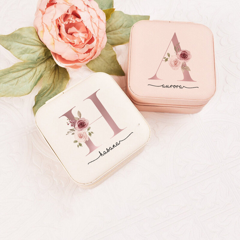 Custom Jewelry Box Personalized Travel Jewelry Case for Bridesmaid Personalized Jewellery Boxes Thank You Gift for Christmas