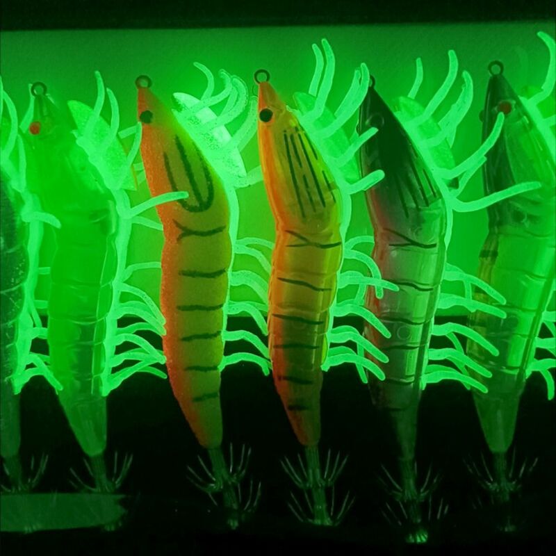 Blei Sinker Holz Garnelen lockt Angel gerät Garnelen Köder Tintenfisch Haken für lebensechte Simulation