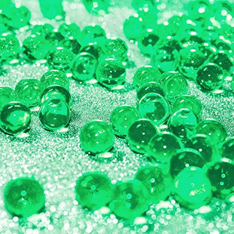 Gel Ball Water Beads Ammo Refill Ball Bullets Non-Toxic Green Pearl Shaped Crystal Compatible with Gun Toy Flowers Home Decor