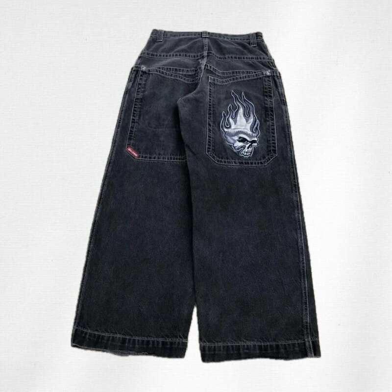 Y2K Baggy Jeans vintage JNCO wysokiej jakości dżinsy z haftowanym wzorem Hip Hop streetwear Casual mężczyźni kobiety Harajuku jeansy z szerokimi nogawkami
