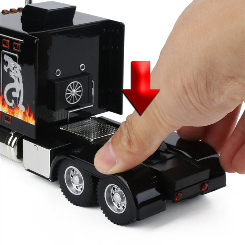 Model mainan mobil anak-anak, Model mobil kepala truk Trailer logam paduan 1/24, truk kontainer logam, kendaraan transportasi, Model mobil, hadiah mainan anak-anak