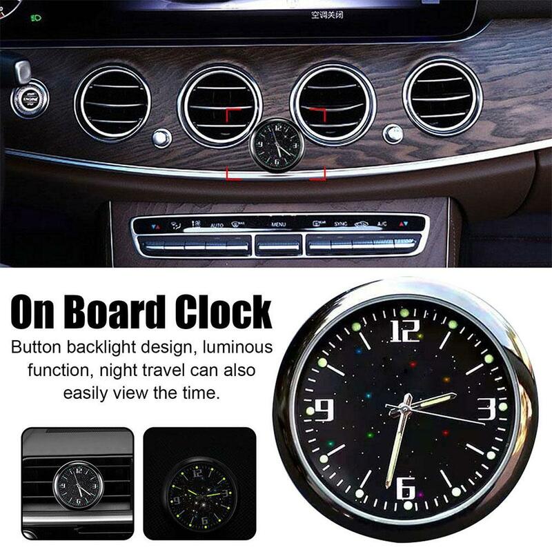 Светящиеся часы для автомобиля, кварцевые мини-часы с клипсой для вентиляционного отверстия, Стайлинг автомобиля, водонепроницаемые аксессуары