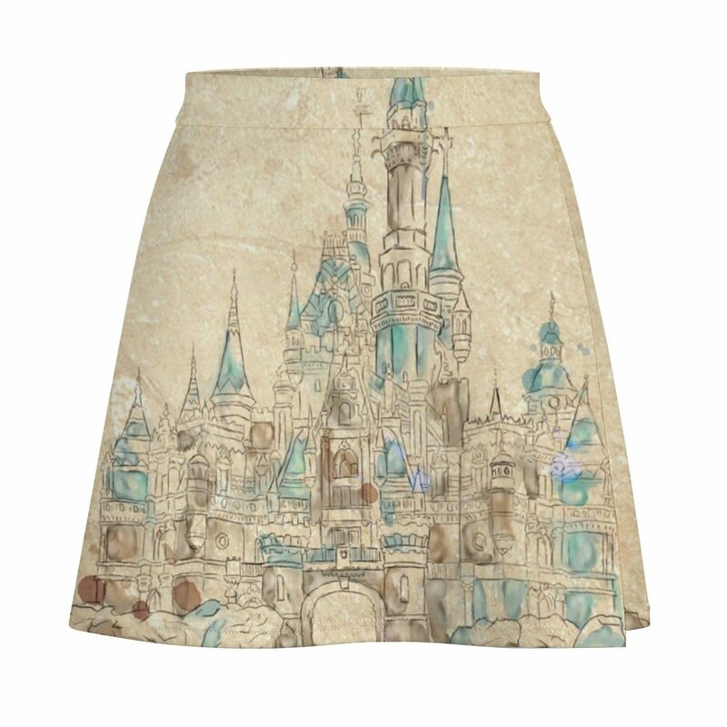 Minifalda para mujer, falda con estampado de Castillo de cuentos, ropa exterior, tendencia 2023, 2023