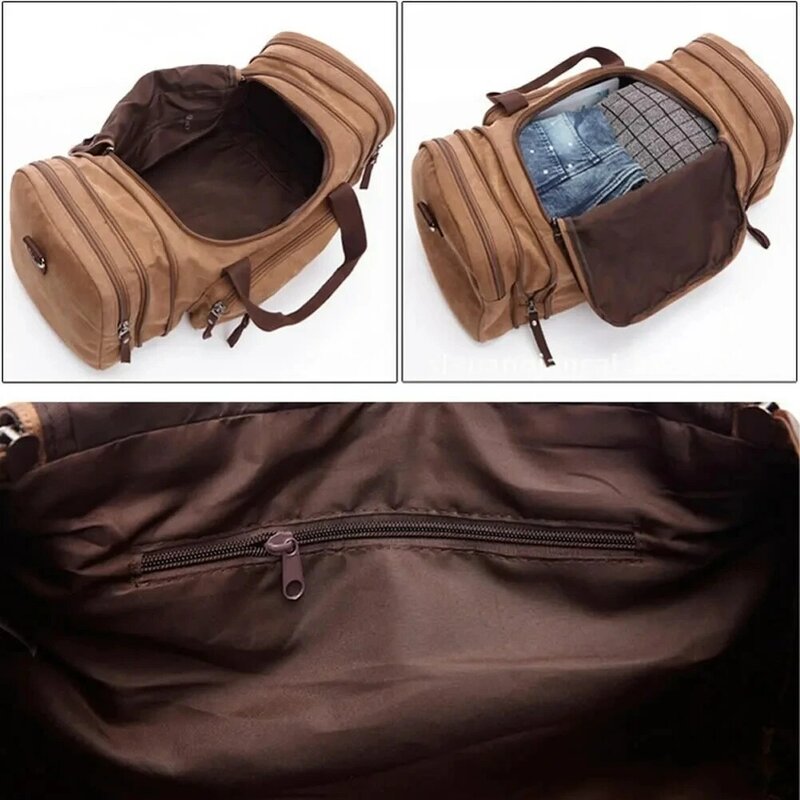 GNWXY-Sac de voyage en toile de grande capacité pour homme, fourre-tout portable, sacs à bagages de week-end de nuit, sacs de sport rétro, livraison directe