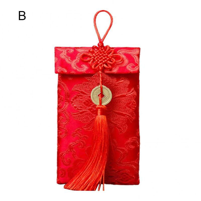 Suministros de fiesta rojos, sobre de diseño bordado de estilo chino, bolsa de dinero de la suerte, suministros para fiestas