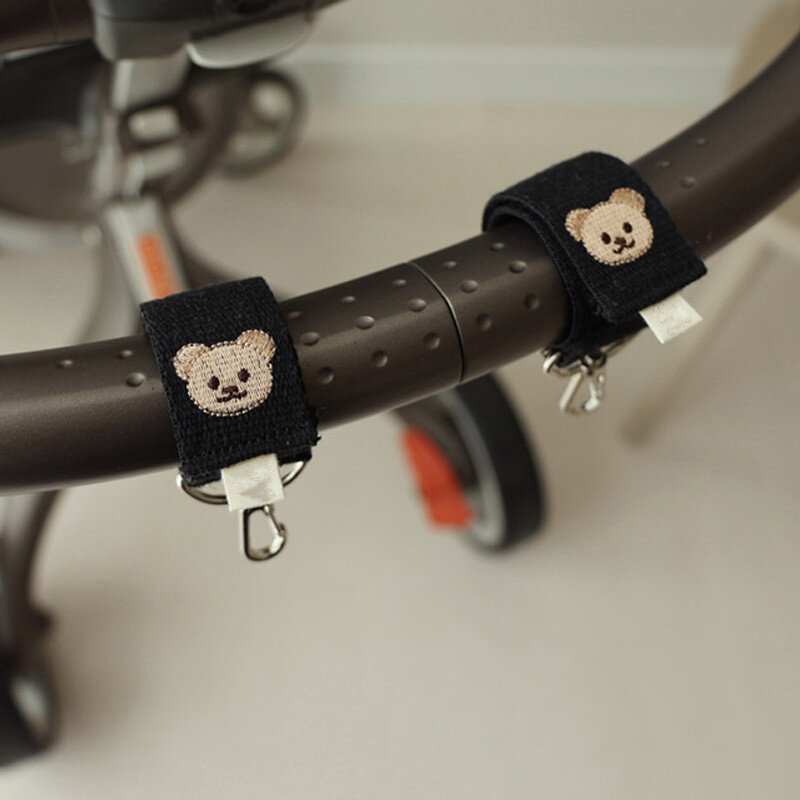 Крючки для детской коляски для подвешивания мам сумок вышитый медведь мультяшный Крючок Прочный универсальный держатель для коляски Аксессуары для подгузников