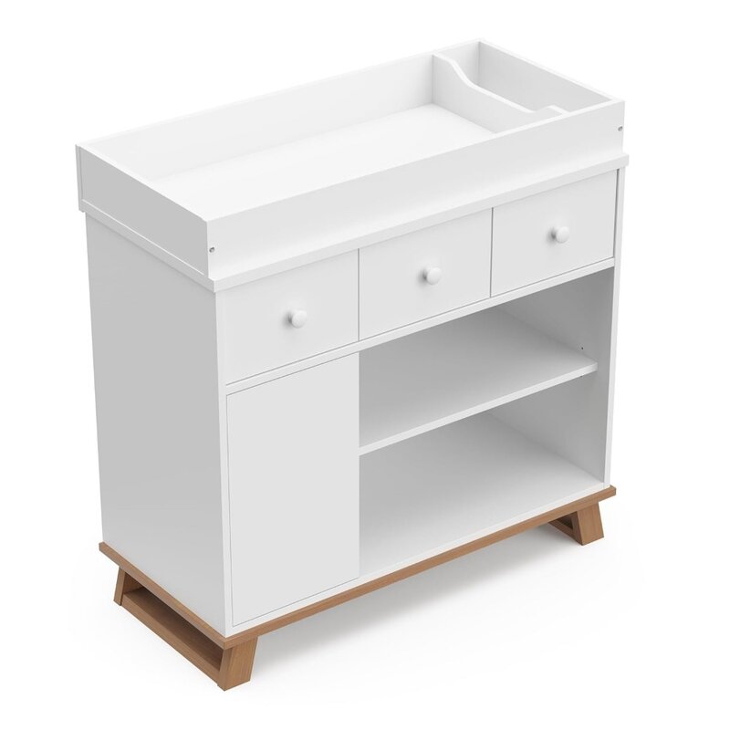 Berçário moderno mudando mesa dresser, Baby Dresser com gavetas, Mudando o tampo da mesa