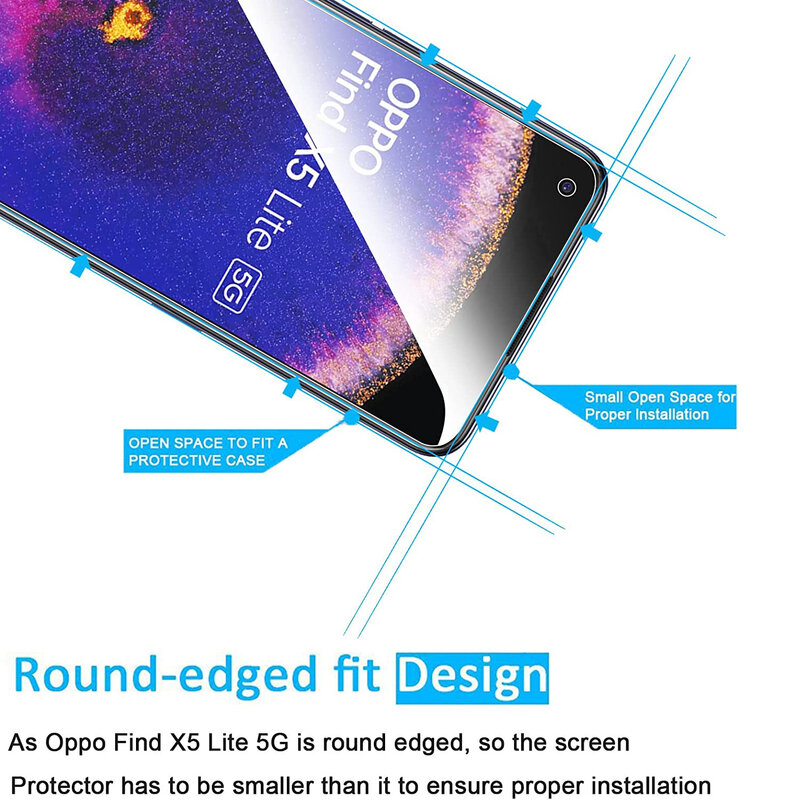 Oppo find x5 lite用スクリーンプロテクター,iPhone用強化ガラスフィルム2/4個