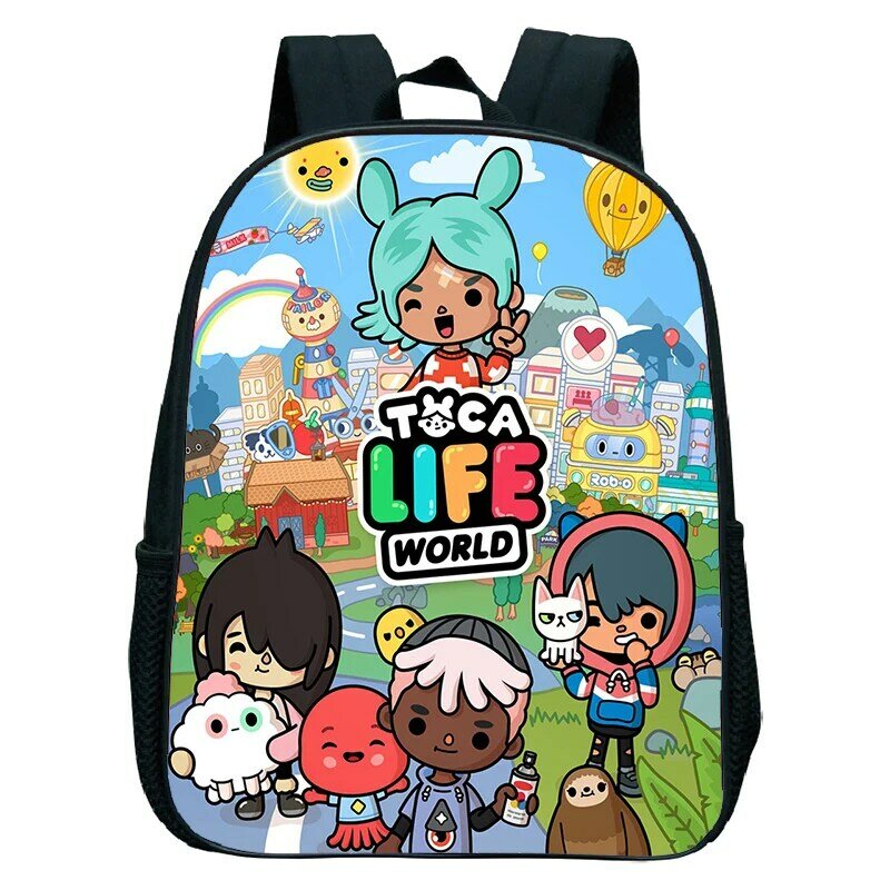 12 Inch Toca Life World Print Backpacks Toca Boca Kids Kindergarten Rucksack Toddler Small School Bag Boys Girls Cartoon Bookbag