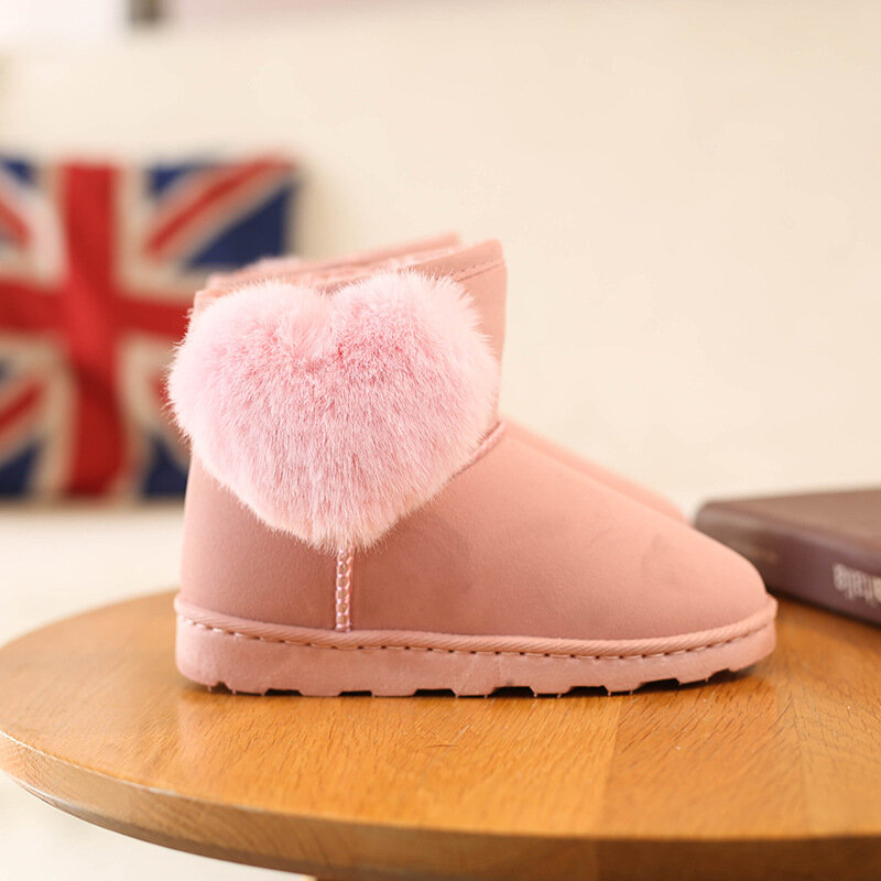Children's Shoes Snow Boots 2022 New Winter Kids Thick Plush Shoes Girls Warm Shoes Short Boots Parent-child Shoes Mom and Child