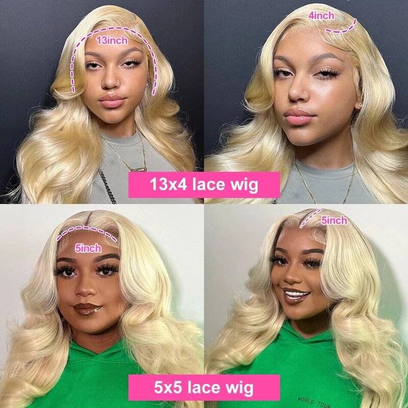 Honey Blonde Body Wave Lace Front Wig, HD Transparente Lace Frontal Cabelo Humano Perucas, Cor Brasileira, 13x4, 13x6