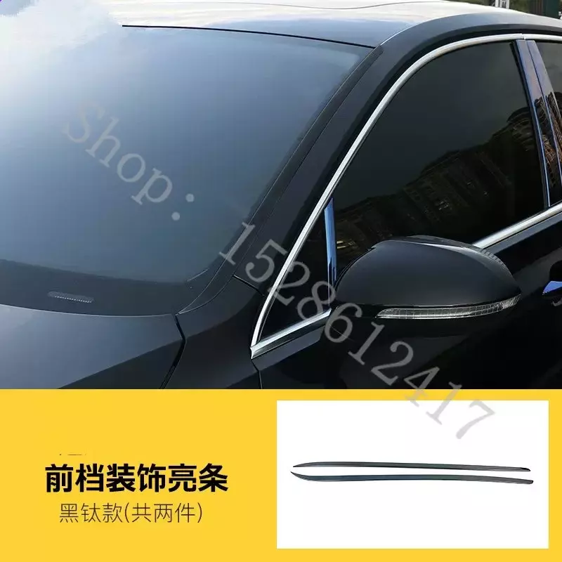 Aksesori Mobil 2017 2018 2019 ~ 2024 untuk VW/VOLKSWAGEN PASSAT B8 pemangkasan Strip dekoratif baja tahan karat pada kaca depan mobil
