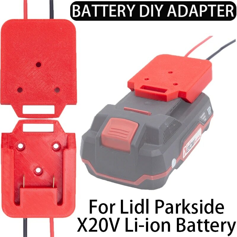 Accesorios para herramientas eléctricas, adaptador DIY de batería para Lidl Parkside X20V Team, batería de iones de litio, cables de 14AWG