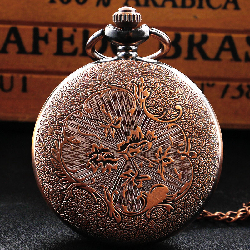 Elegante reloj de bolsillo Retro para mujer, cadena con colgante antiguo, reloj analógico