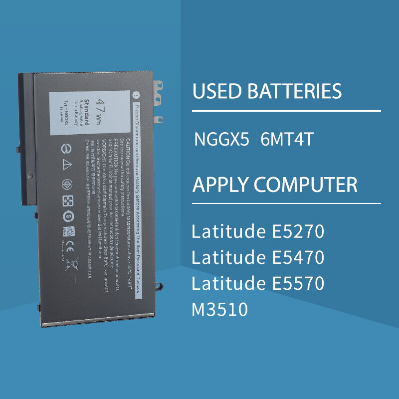 Bateria Somi NGGX5 para Dell, 11.4V, 47Wh, E5250, E5470, E5270, E5570, JY8D6, 954DF, 0RDRH9, 0JY8D6