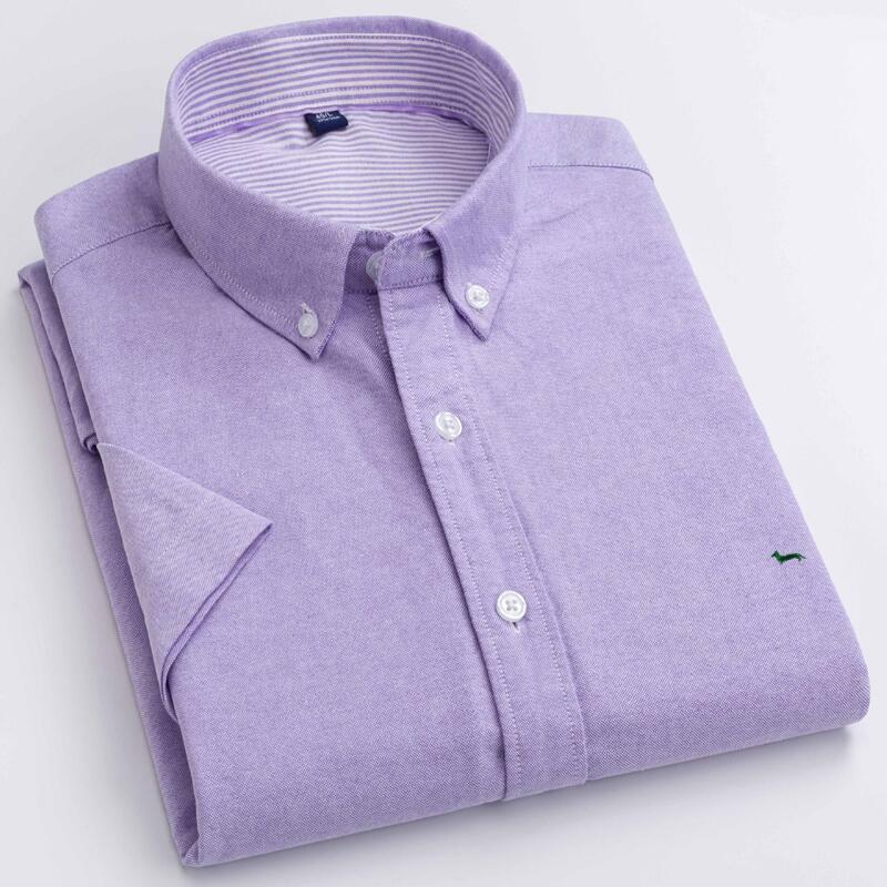 قميص هارمونت عصري صيفي جديد ضيق مناسب بأكمام قصيرة 100% بلوزة بلاين قطنية مطرزة