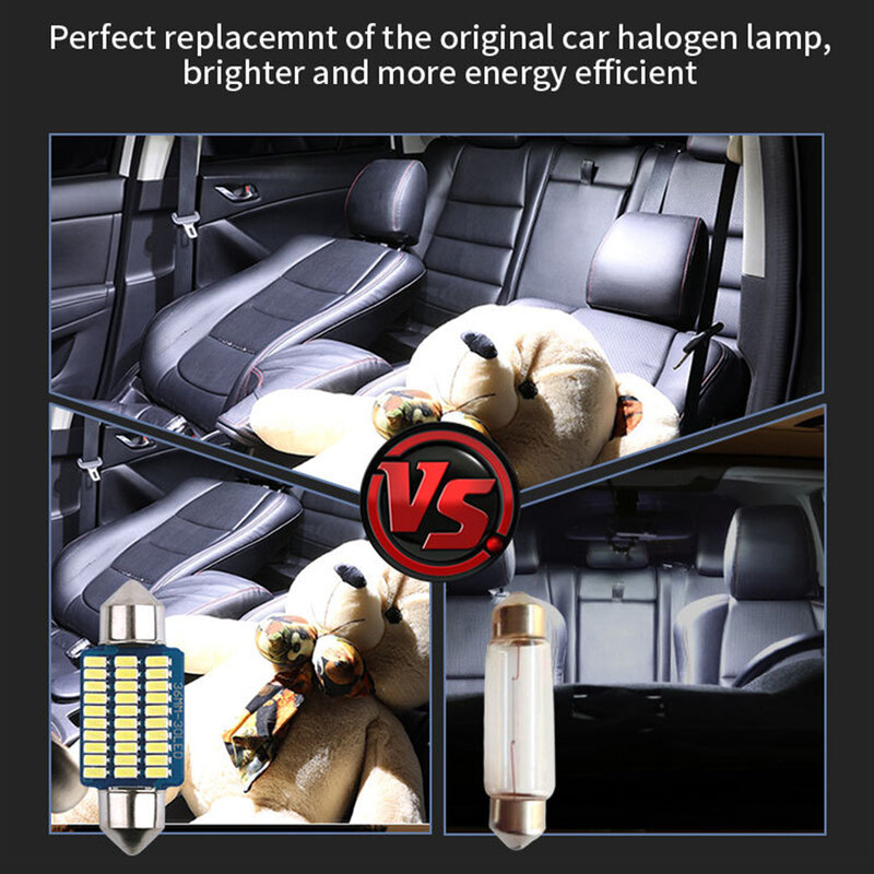 Lampu bagasi baca mobil Universal kualitas tinggi ujung ganda lampu kubah putih hangat untuk DC12V kecerahan tinggi