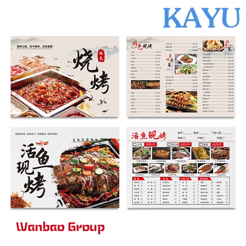 Custom  factory price printing brochure customize restaurant menu with good quality flyer with matte or glossy lamination low MO