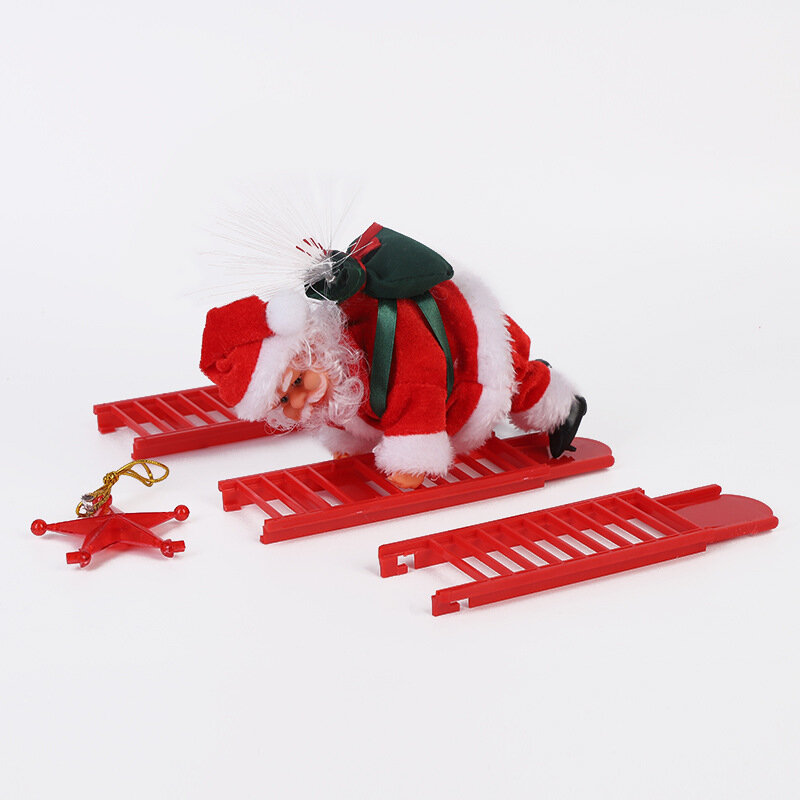 Электрический Санта-Клаус, скалолазающая лестница, Рождественская плюшевая кукла, креативный музыкальный Рождественский Декор, детские игрушки для дома, рождественские подарки на день рождения