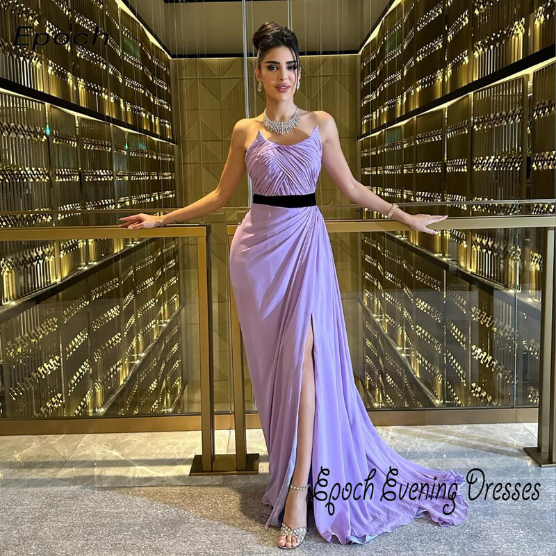 Epoch Evening Dress فساتين مناسبة حسب الطلبA-Line Floor-Length Elegant Satin Chiffon Formal Cocktail Prom Gown For Women 2024
