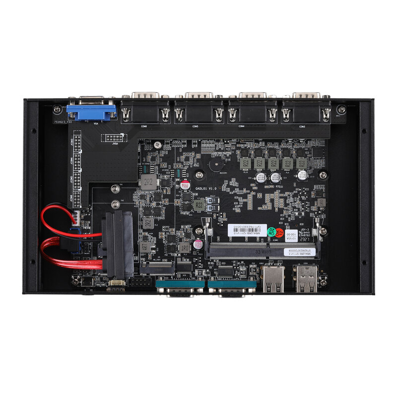 Qotom-Mini PC sans ventilateur Q31231X S10 Celeron i3-1215U 6 cœurs jusqu'à 4.40 GHz, 10M Cache 2*2.5 Gigabit LAN ,6 * RS232