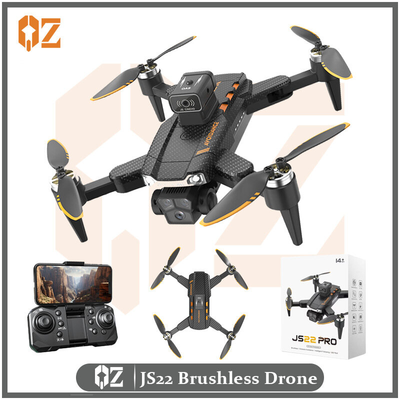 Drone profissional com longa duração da bateria, fotografia aérea, fluxo óptico, lente dupla, posicionamento RC, Quadcopter Toy, 8K HD, JS22