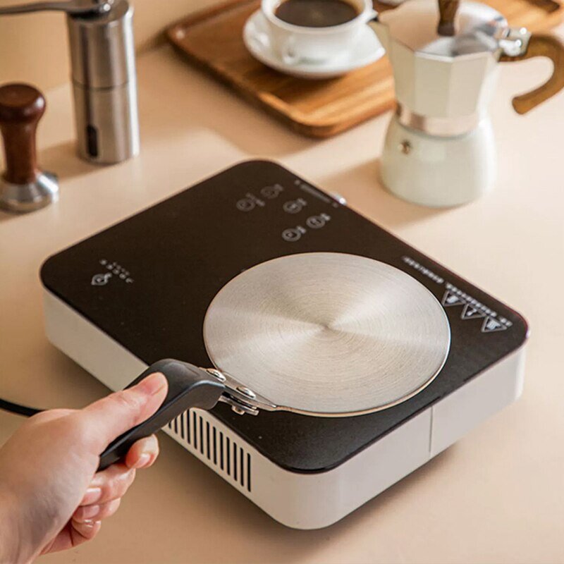 Mocha Nồi nhiệt tấm cà phê nồi gốm thủy tinh cảm ứng sưởi ấm tấm thép không gỉ nhiệt Pad chống bỏng xử lý