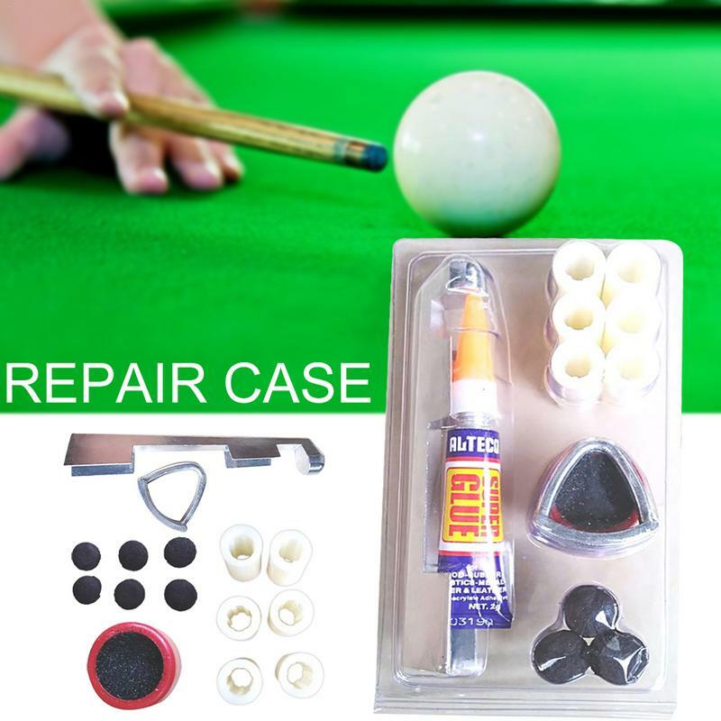 Pool Cue Tip Repair Tool Kit Billiards Supplies Tip Sander Glue File Cue Tips Splint Set Snookers Cue Billiards Supplies