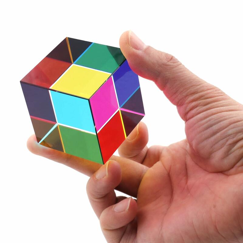 1 buah kubus prisma ajaib 30 40 50 60 mm kubus prisma kristal segi enam kubus warna 3D untuk fotografi