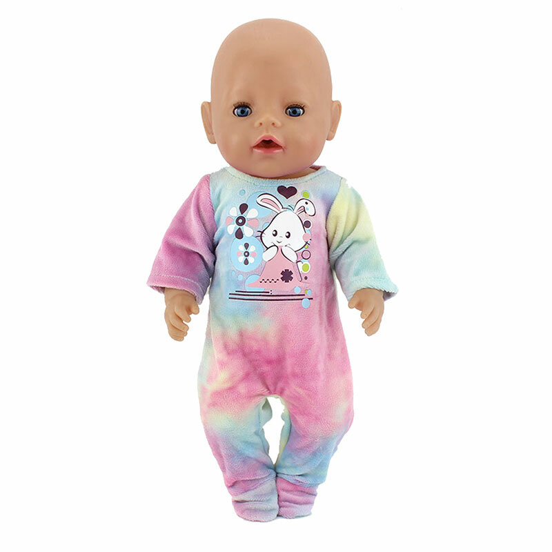 Pakaian Lompat Boneka Baru untuk Boneka Bayi 43Cm 17 Inci Pakaian Boneka Bayi Terlahir Kembali dan Aksesori