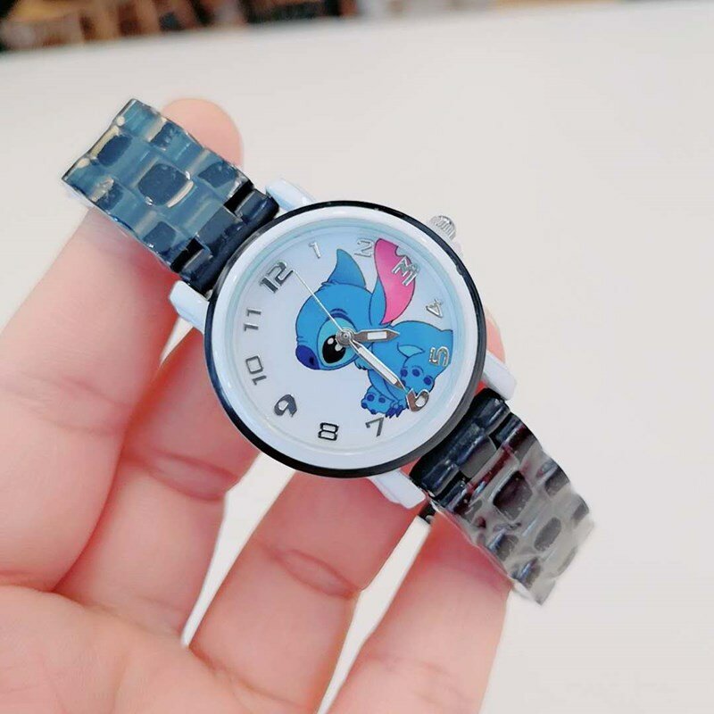 Disney Stitch Kids Horloges Voor Meisjes Cartoon Animatie Kinderen Vrouwen Quartz Klok Gratis Verzending School Cadeau Reloj Infantil