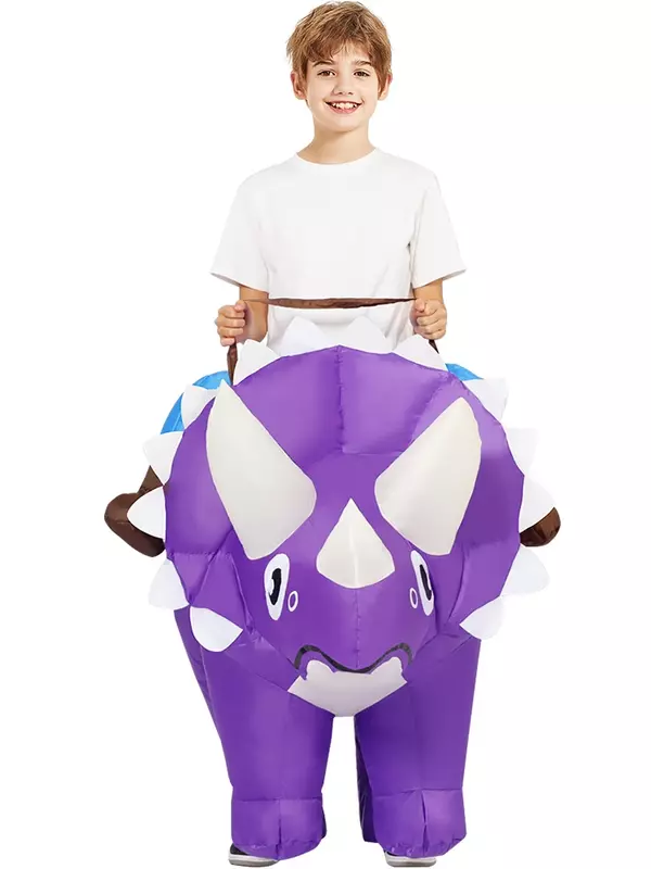 Conjuntos de trajes de dinossauro inflável para crianças, Vestido de festa de Halloween, Roupa inflável para mulheres e homens, Cosplay Dino