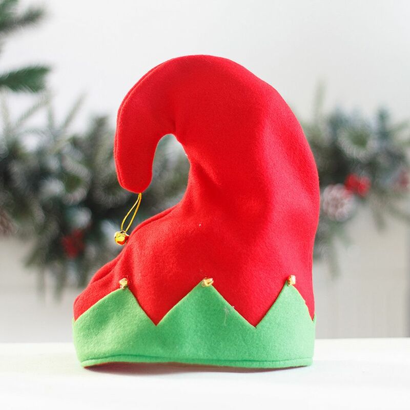 여성용 눈사람 빨간 녹색 패치워크 광대 모자, 산타클로스 비니, 크리스마스 모자, 벨벳 모자, 금속 벨, 한국 겨울 모자