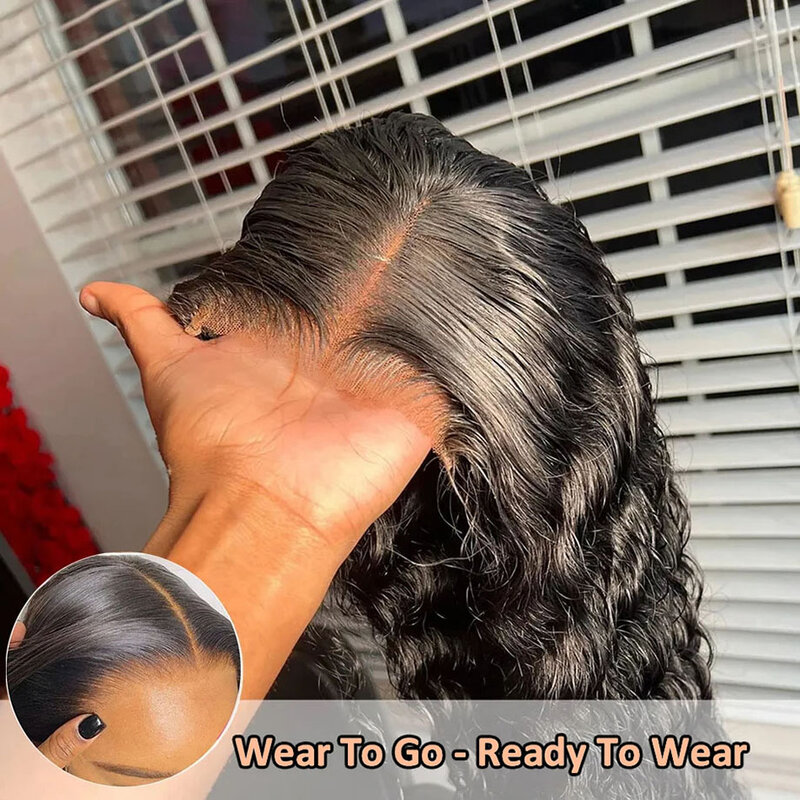 Deep Wave Lace Wig 5x5 Water Wave 4x4 Glueless Wear Go Precut Lace Closure Curly Human Hair Wigs For Women Brazilian Hd Hair Wig